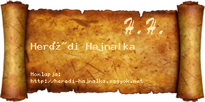Herédi Hajnalka névjegykártya